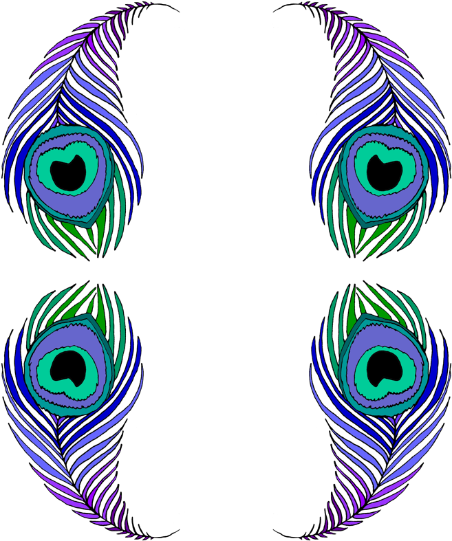 Colorful Peacock Feathers Artwork PNG image