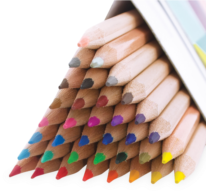 Colorful Pencil Tips Array PNG image