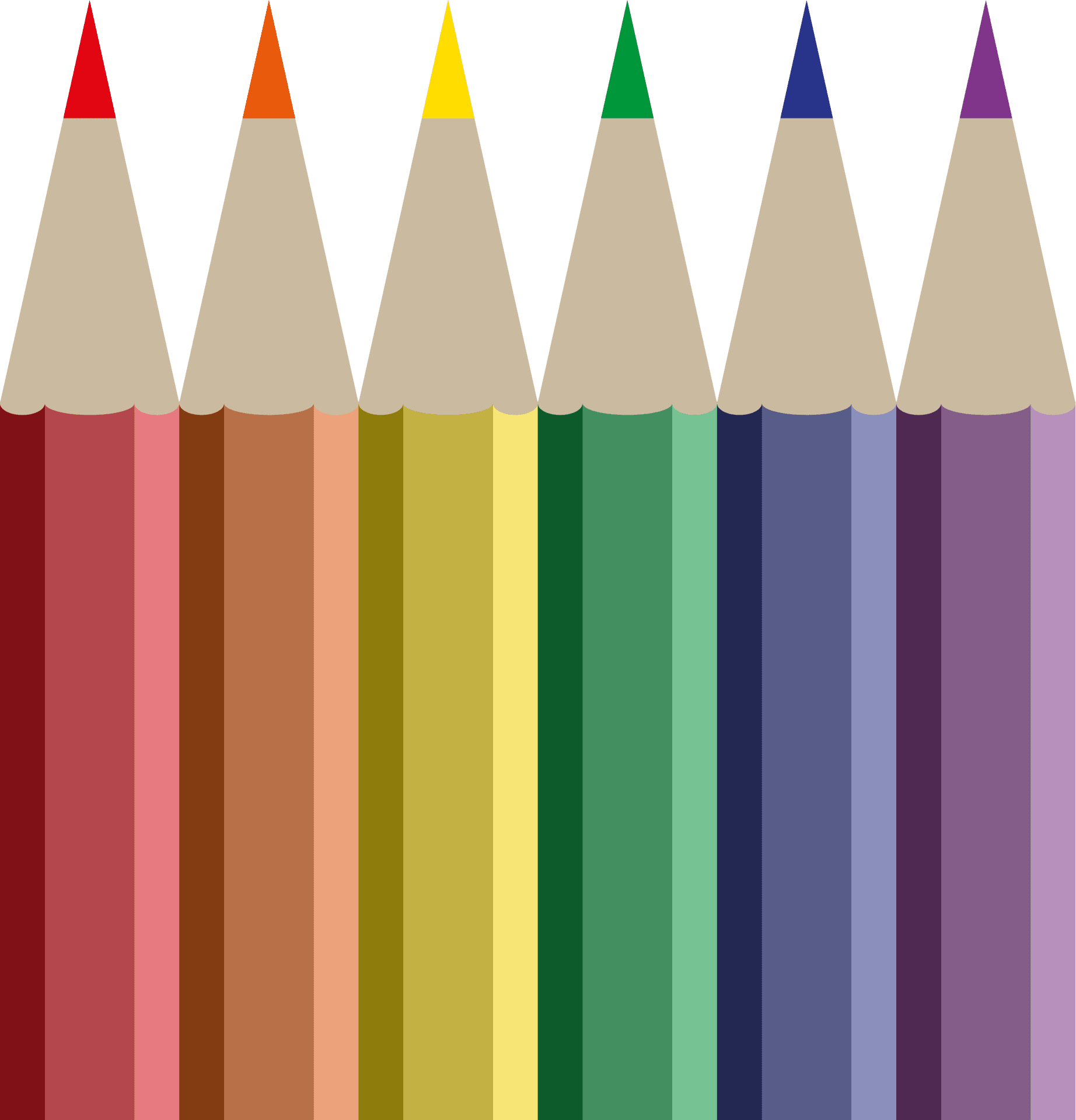 Colorful Pencil Tips Clipart PNG image