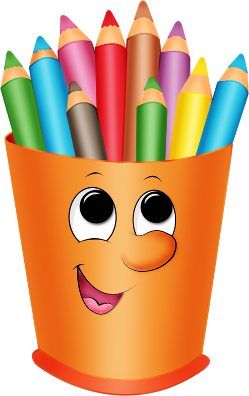 Colorful Pencilsin Animated Cup Clipart PNG image