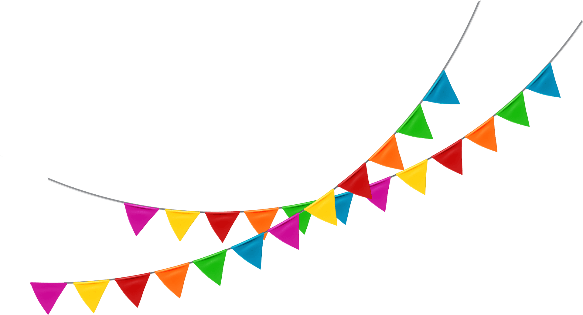 Colorful Pennant Bannerson Gray Background PNG image