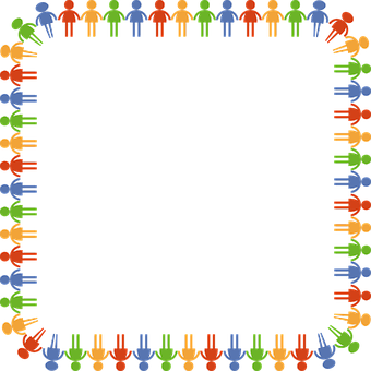 Colorful People Border Graphic PNG image