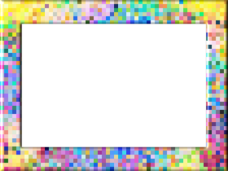 Colorful Pixel Frame Black Center PNG image