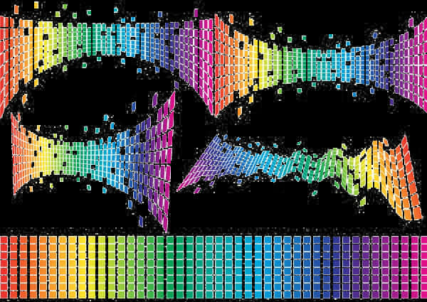 Colorful Pixel Waves Transparent Background PNG image