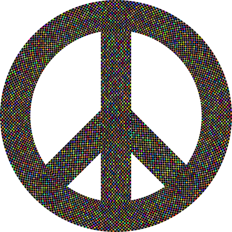 Colorful Pixelated Peace Symbol PNG image