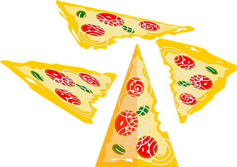 Colorful Pizza Slices Vector Illustration PNG image