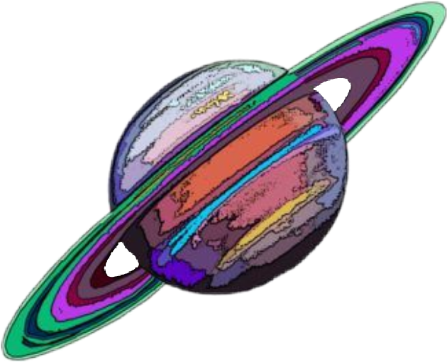 Colorful Planetwith Rings Illustration PNG image