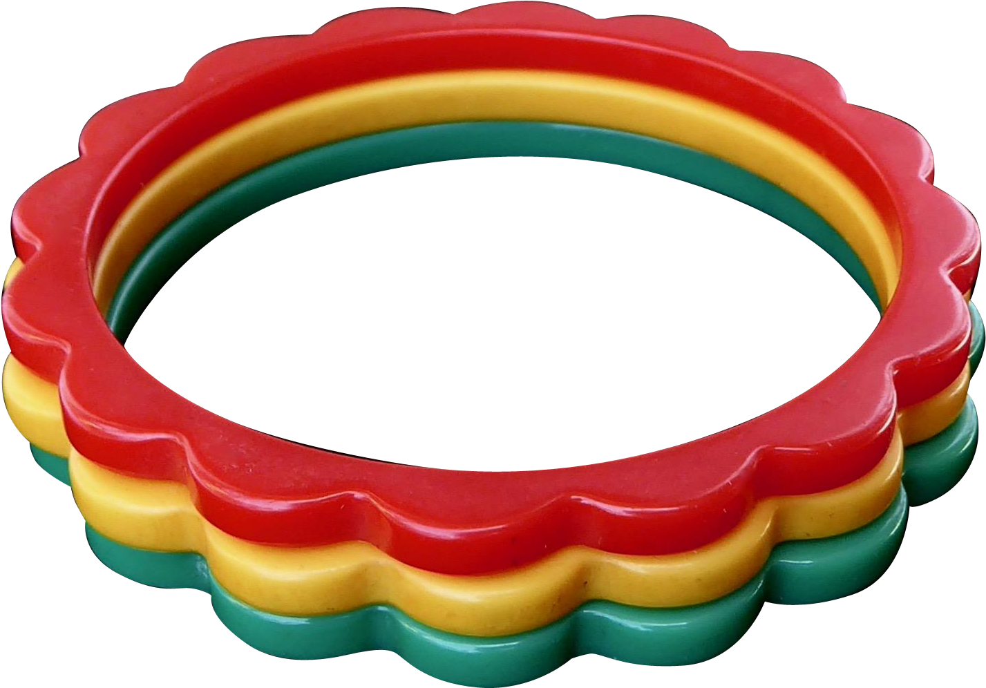 Colorful Plastic Bangles Stacked PNG image