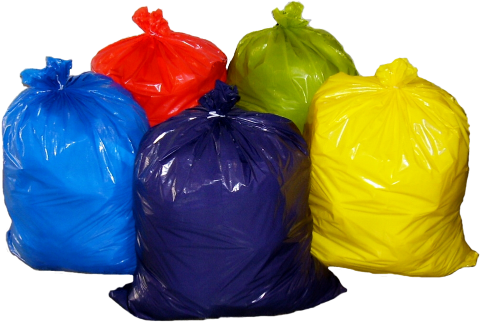 Colorful Plastic Garbage Bags PNG image