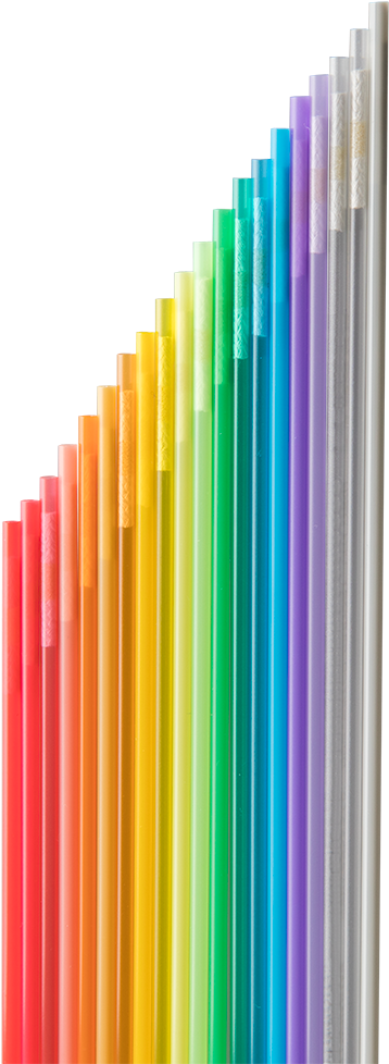 Colorful Plastic Straws Array PNG image