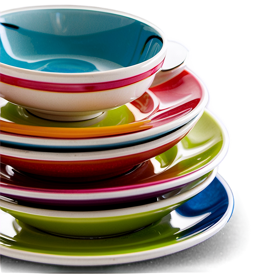 Colorful Plates Assortment Png 06212024 PNG image