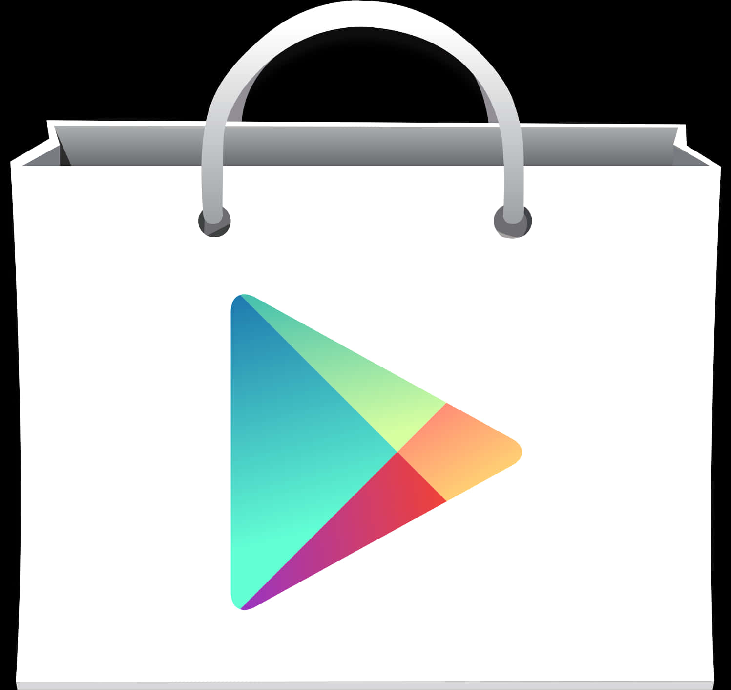 Colorful Play Store Bag Icon PNG image