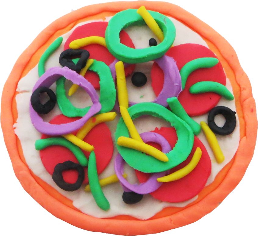 Colorful Playdough Pizza Creation PNG image