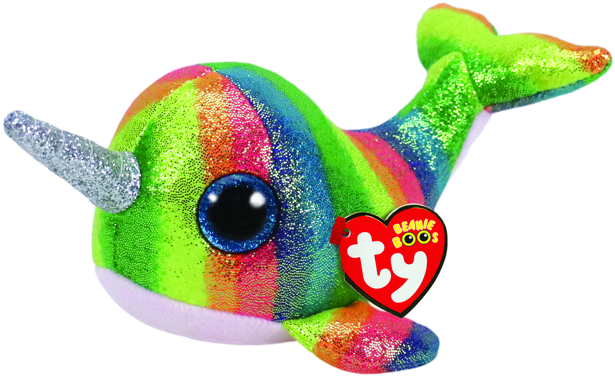 Colorful Plush Narwhal Toy PNG image