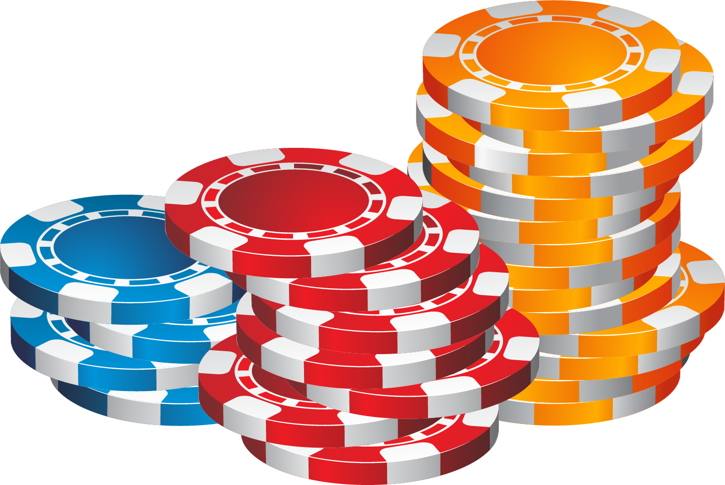 Colorful Poker Chips Stacked PNG image