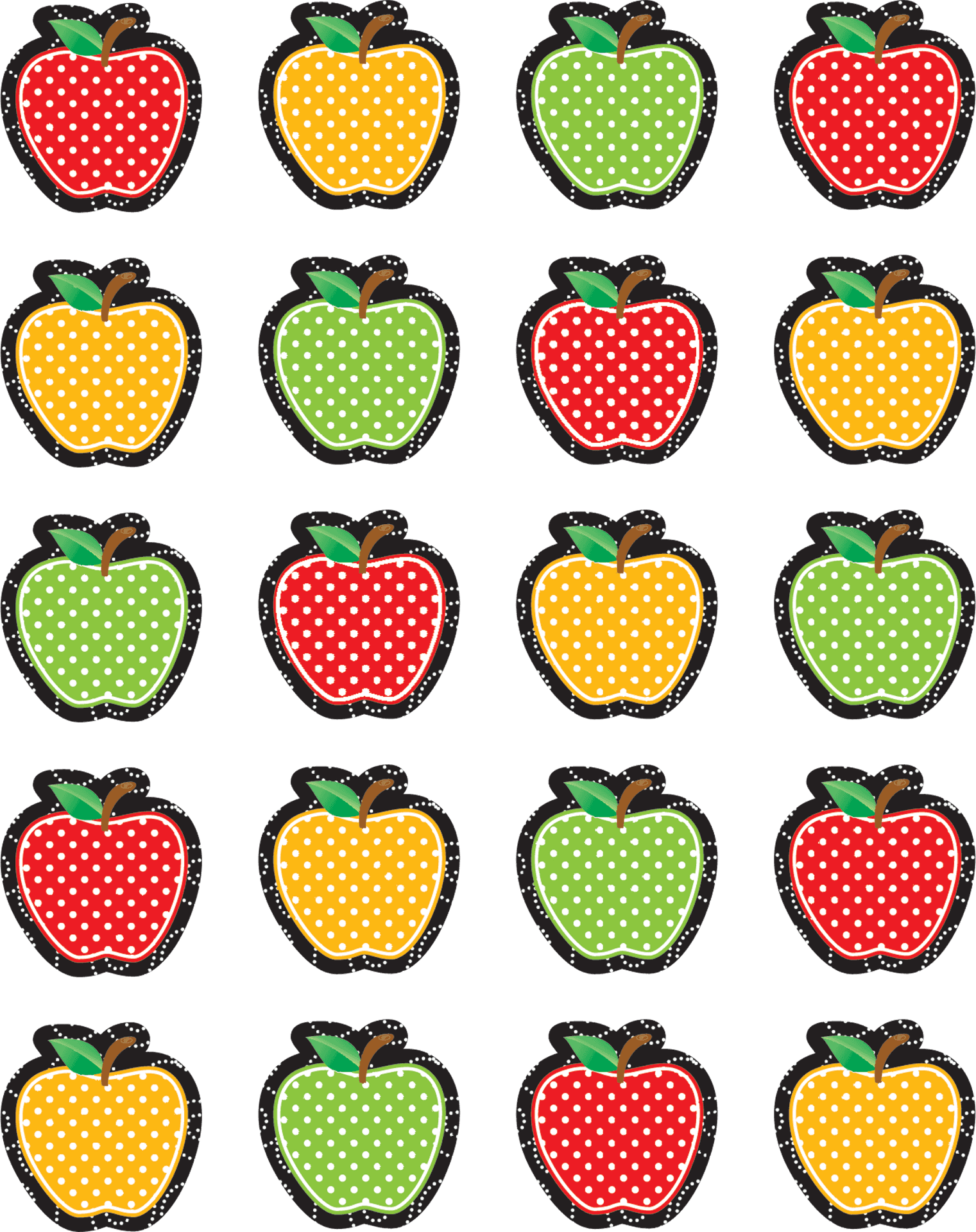 Colorful Polka Dot Apples Pattern PNG image