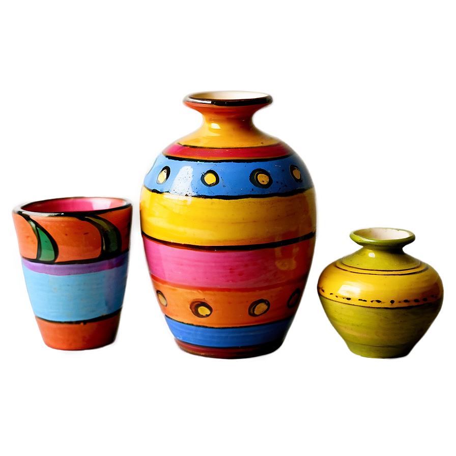 Colorful Pottery Creations Png Ire PNG image