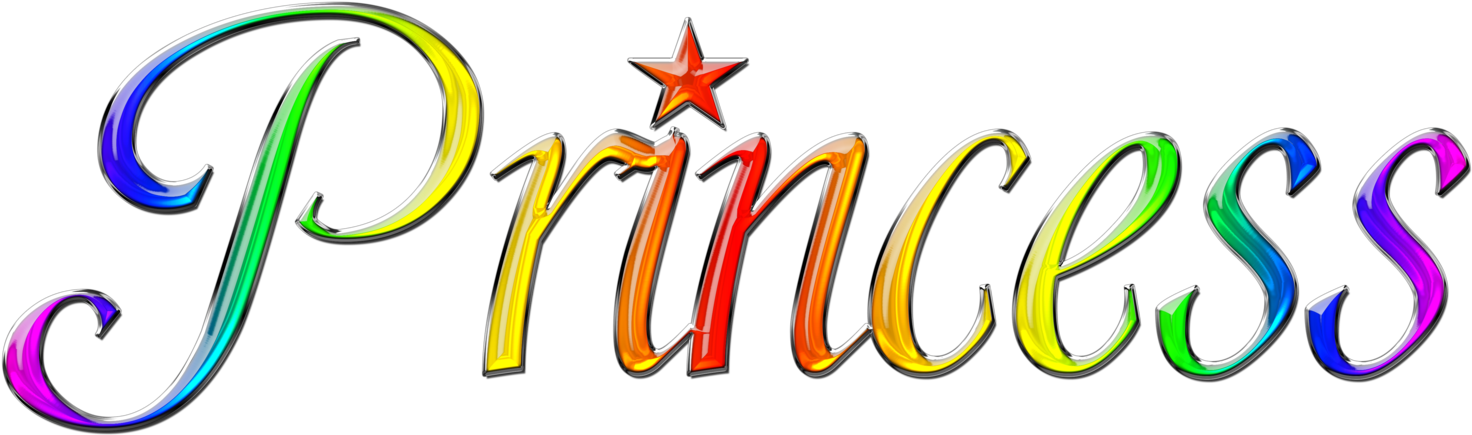 Colorful Princess Text Graphic