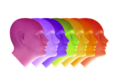 Colorful Profile Headsin Row PNG image