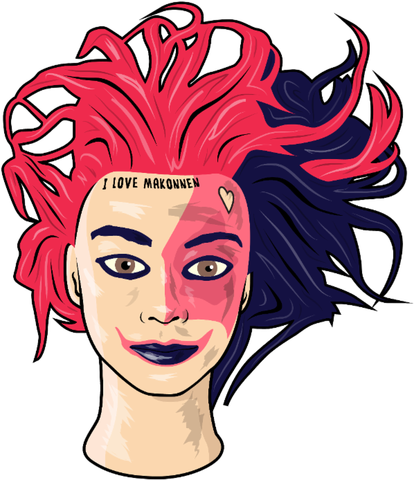 Colorful Punk Portrait PNG image