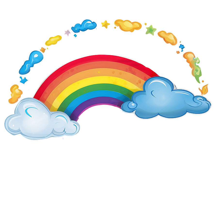 Colorful Rainbow And Clouds Png 71 PNG image