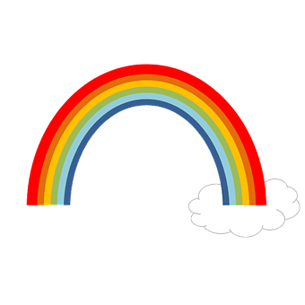 Colorful Rainbowand Cloud Graphic PNG image
