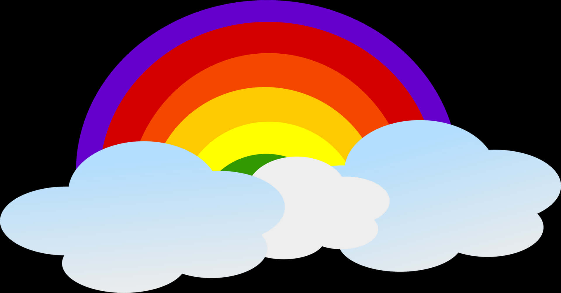 Colorful Rainbowand Clouds Illustration PNG image