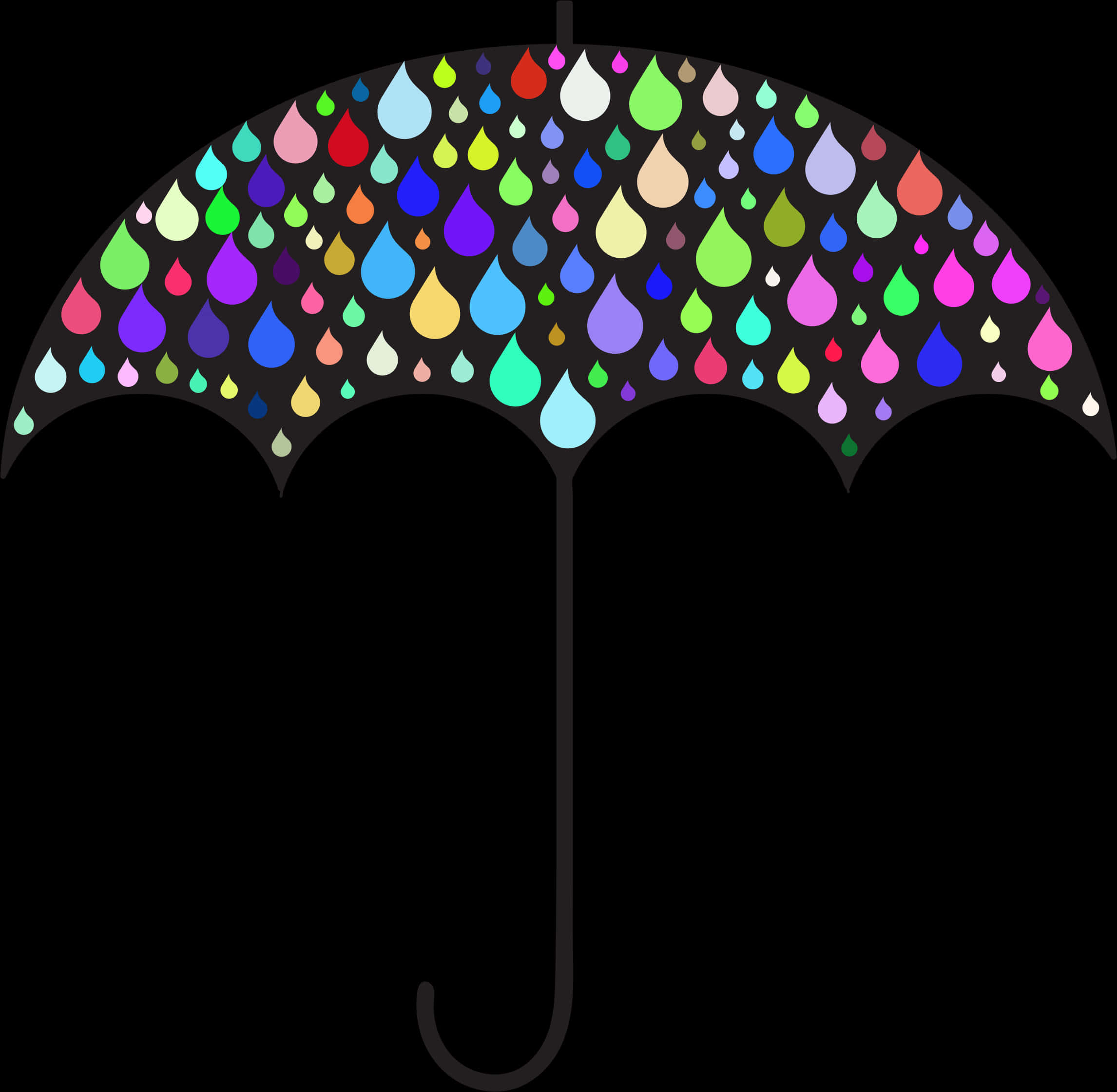 Colorful Raindrop Umbrella PNG image