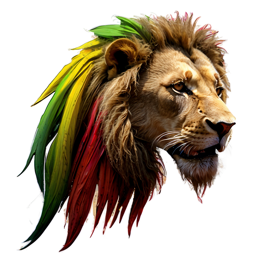 Colorful Rasta Lion Illustration Png Lgs72 PNG image