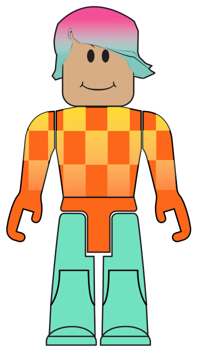 Colorful Roblox Avatar Sticker PNG image