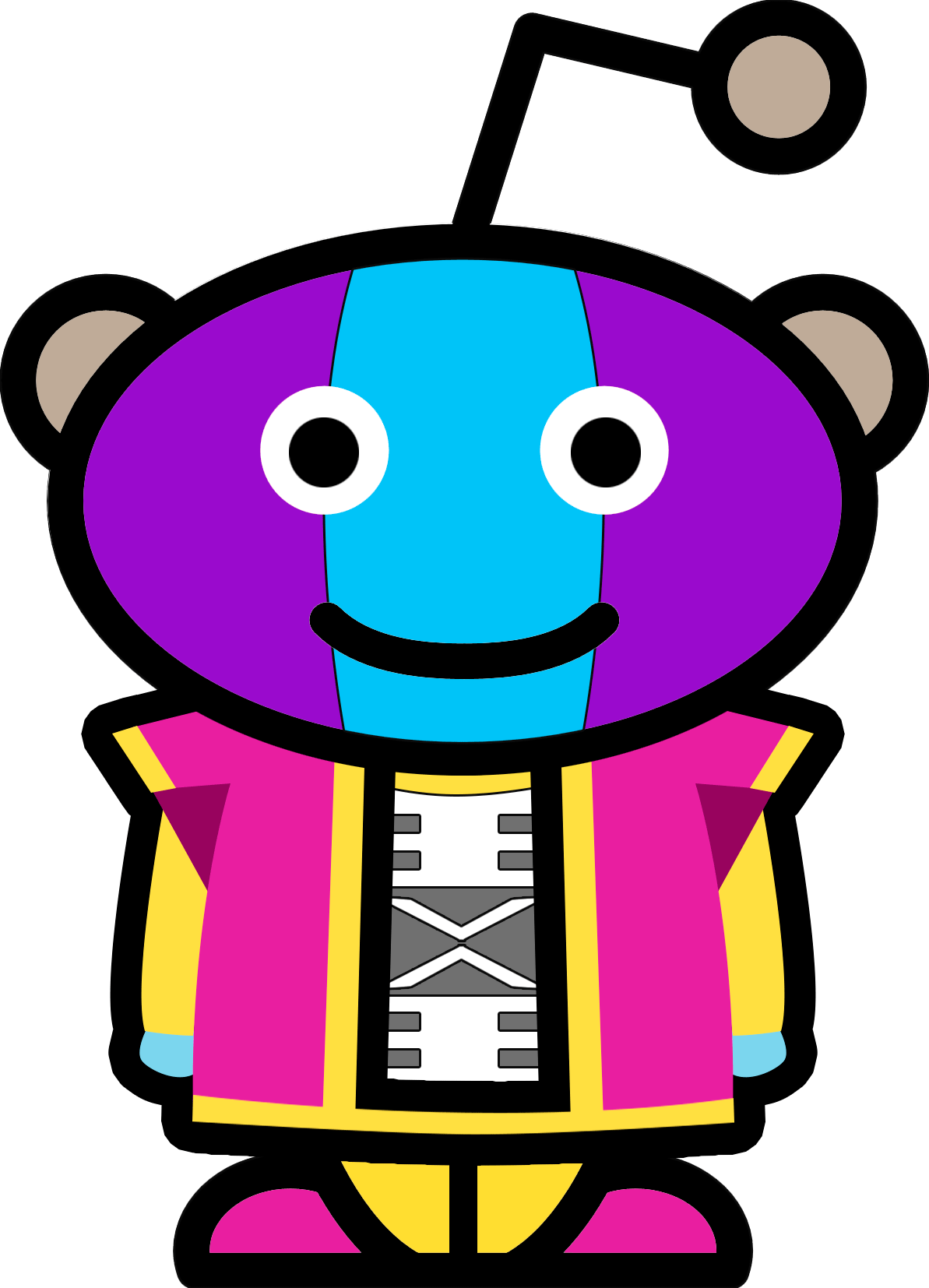 Colorful Robot Character Illustration PNG image