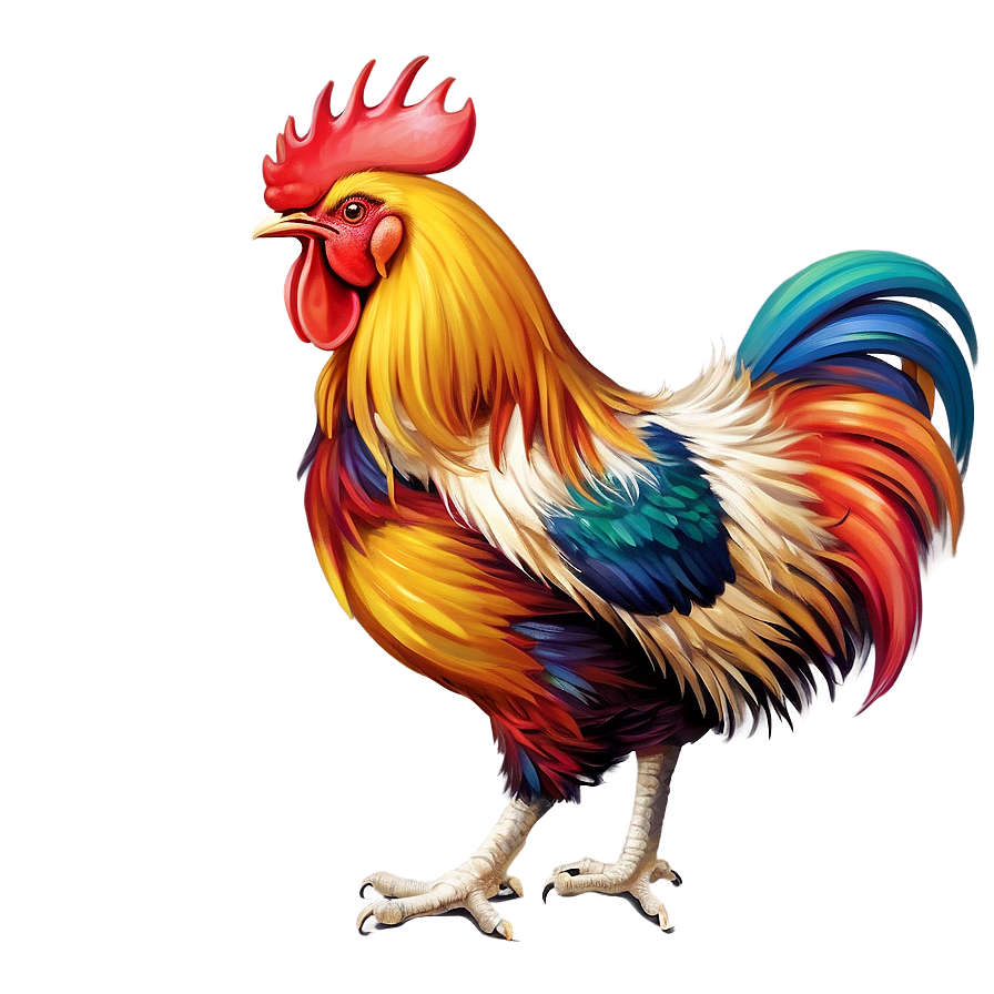 Colorful Rooster Art Png 05242024 PNG image