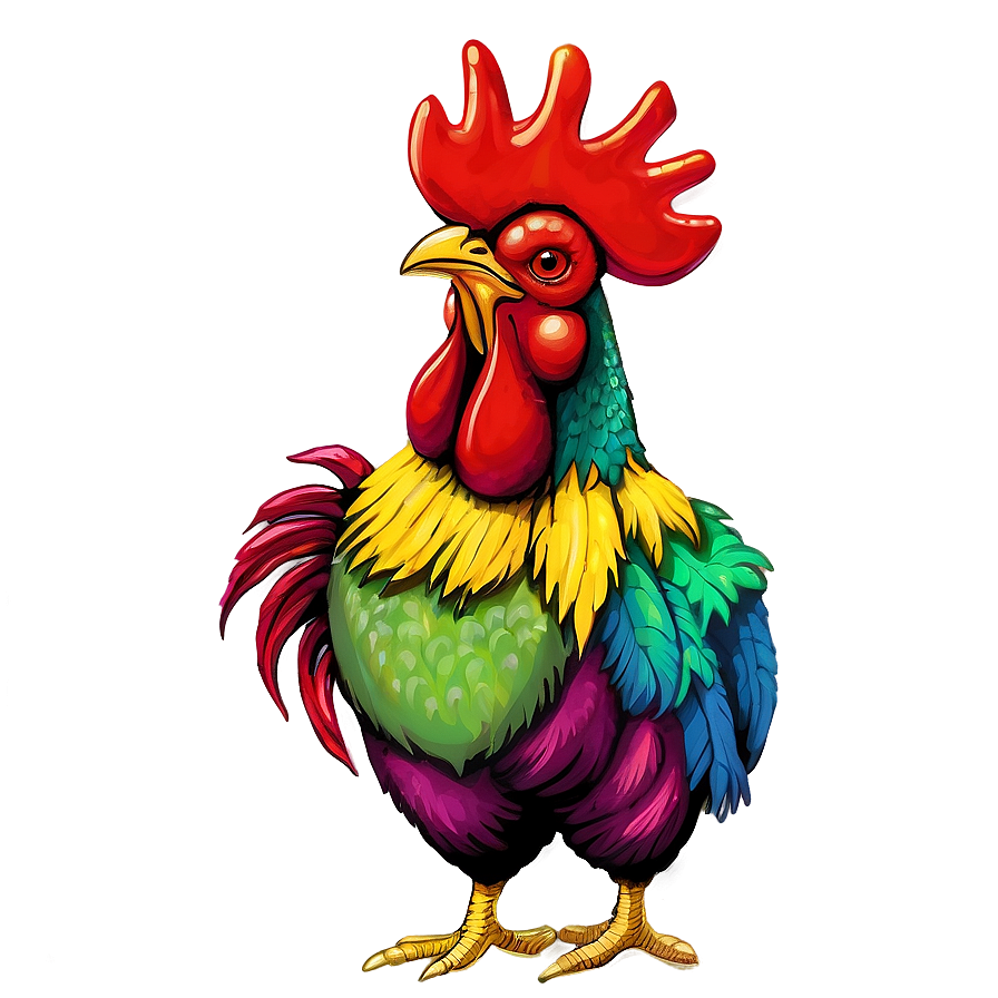 Colorful Rooster Art Png Tgp PNG image