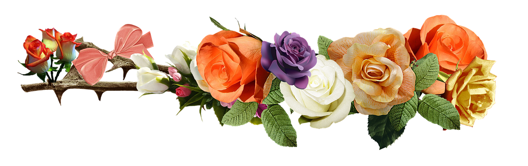 Colorful Rose Arrangement PNG image