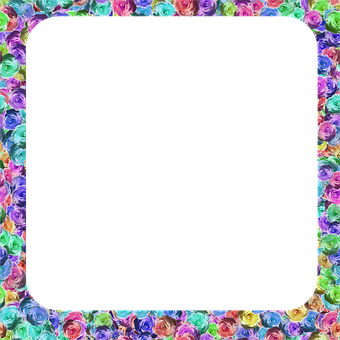 Colorful Rose Frame Background PNG image