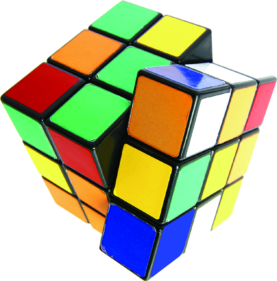 Colorful Rubik Cube Twisted PNG image