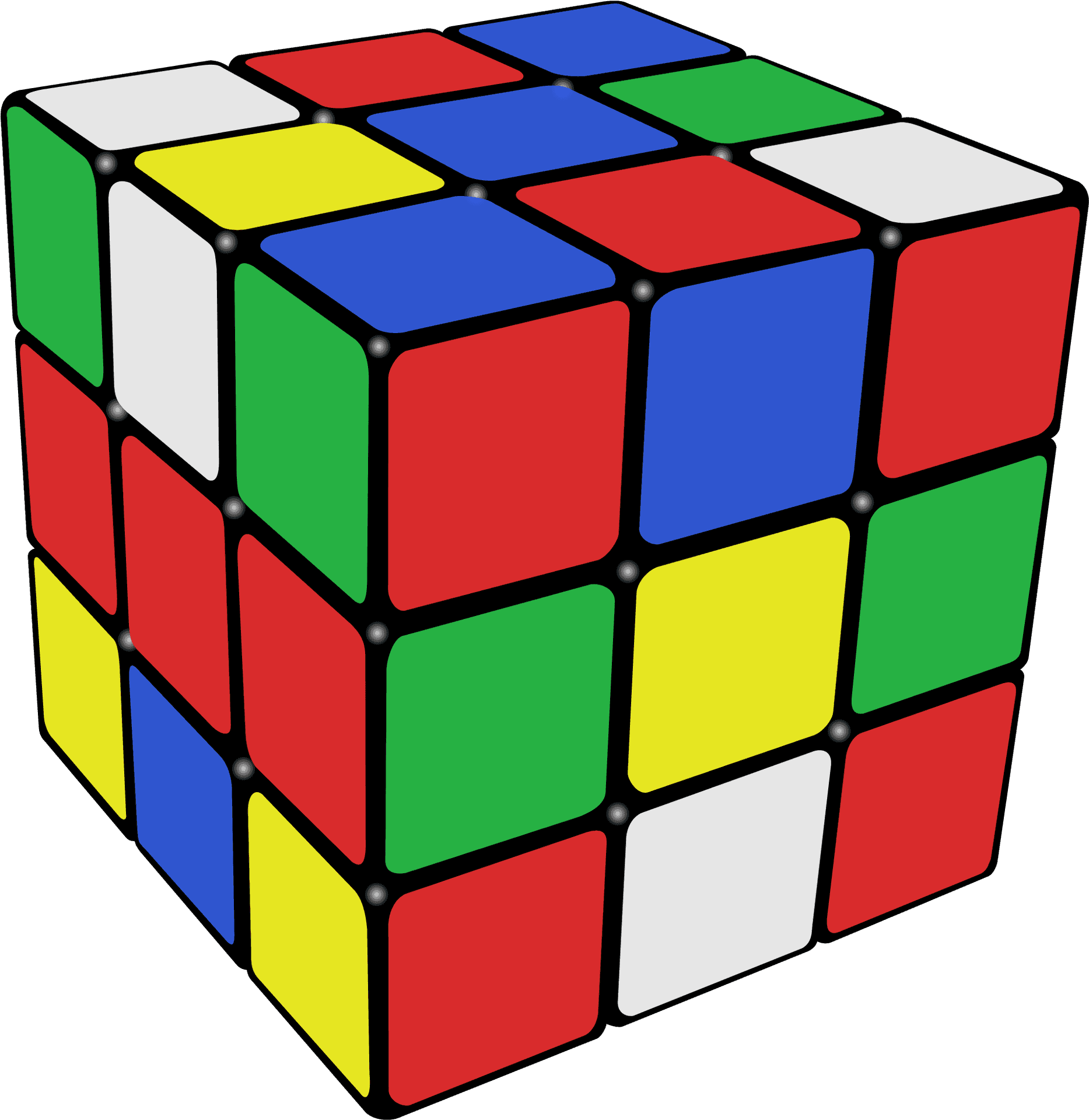 Colorful Rubiks Cube Unsolved PNG image