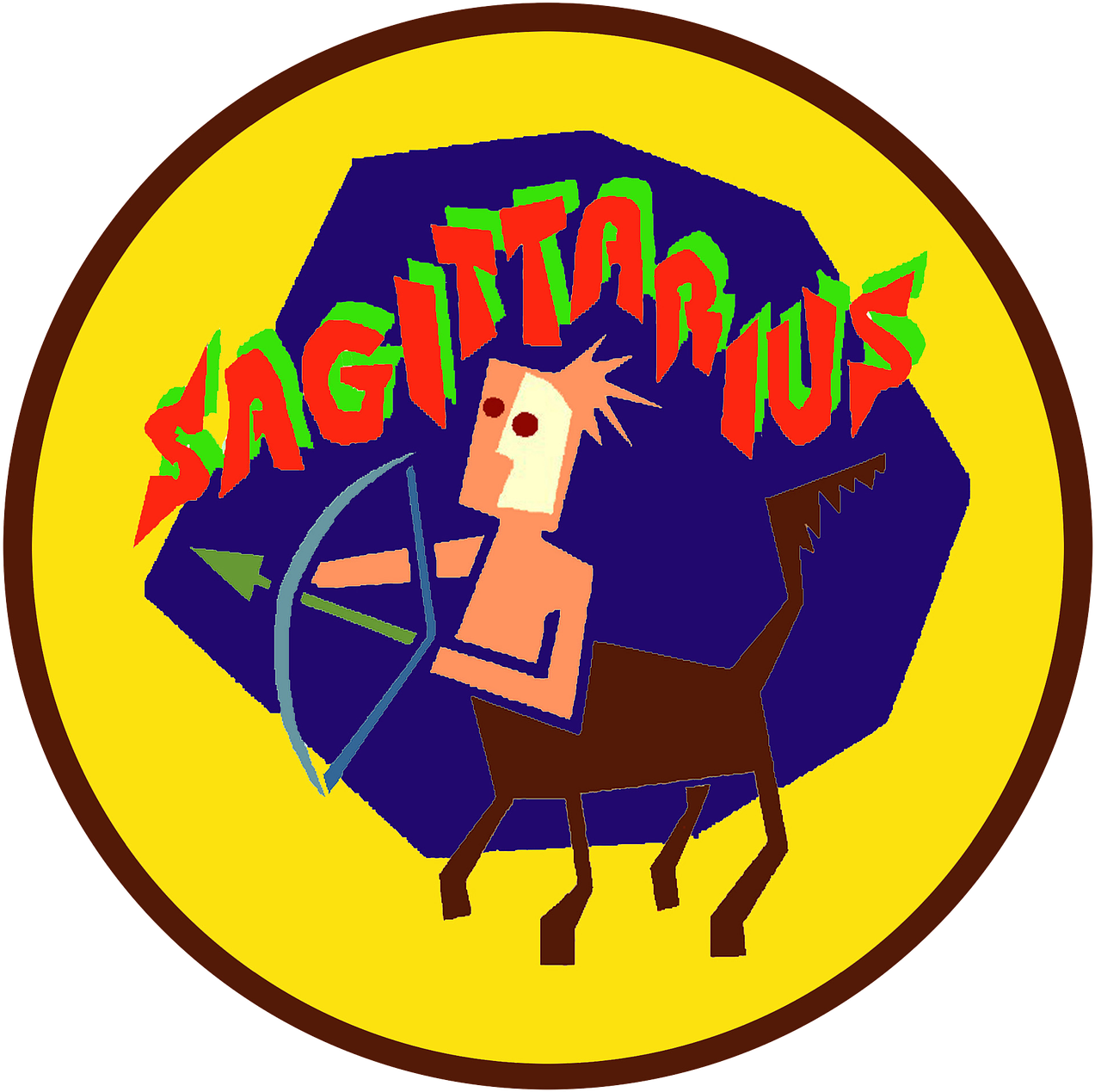 Colorful Sagittarius Zodiac Sign Illustration PNG image