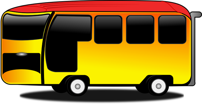 Colorful School Bus Cartoon PNG image