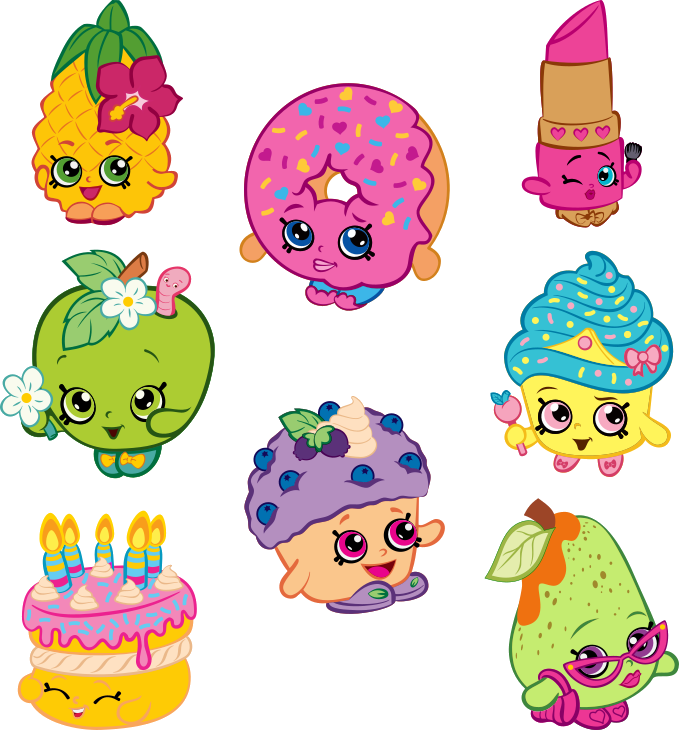 Colorful Shopkins Characters PNG image