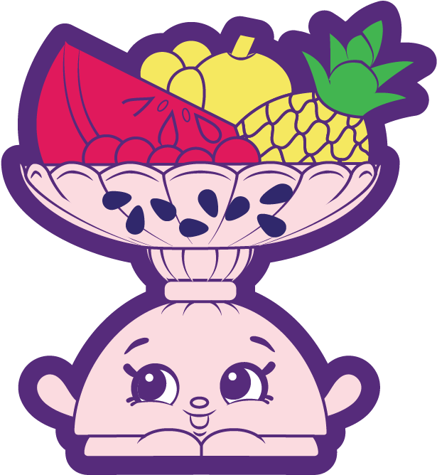 Colorful Shopkins Fruit Bowl Character PNG image