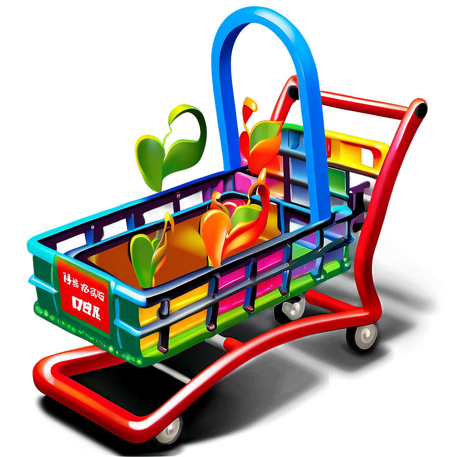 Colorful Shopping Cart Png 6 PNG image