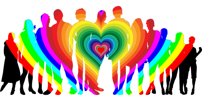 Colorful Silhouette Family Love Heart PNG image