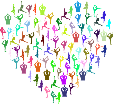 Colorful Silhouettesof Dancing Women PNG image