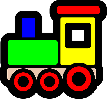 Colorful Simple Train Illustration PNG image