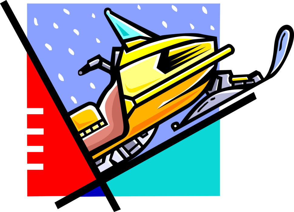 Colorful Snowmobile Illustration PNG image