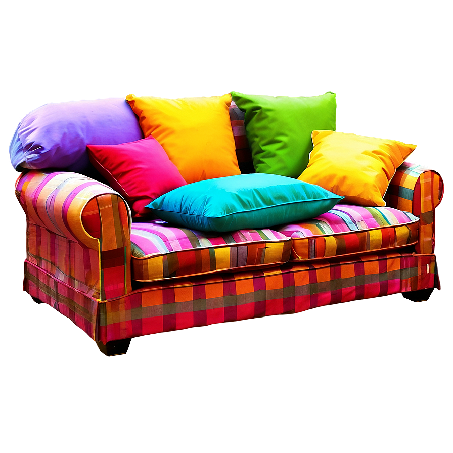 Colorful Sofa Pillows Png 64 PNG image