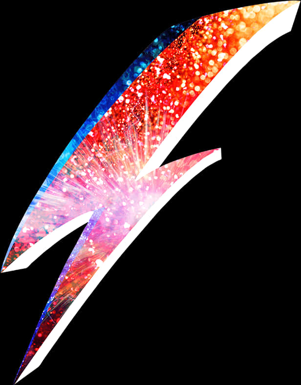 Colorful Sparkling Lightning Bolt PNG image