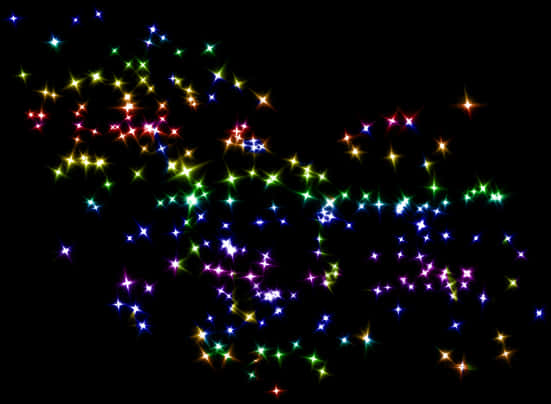 Colorful Sparkling Stars Glitter PNG image