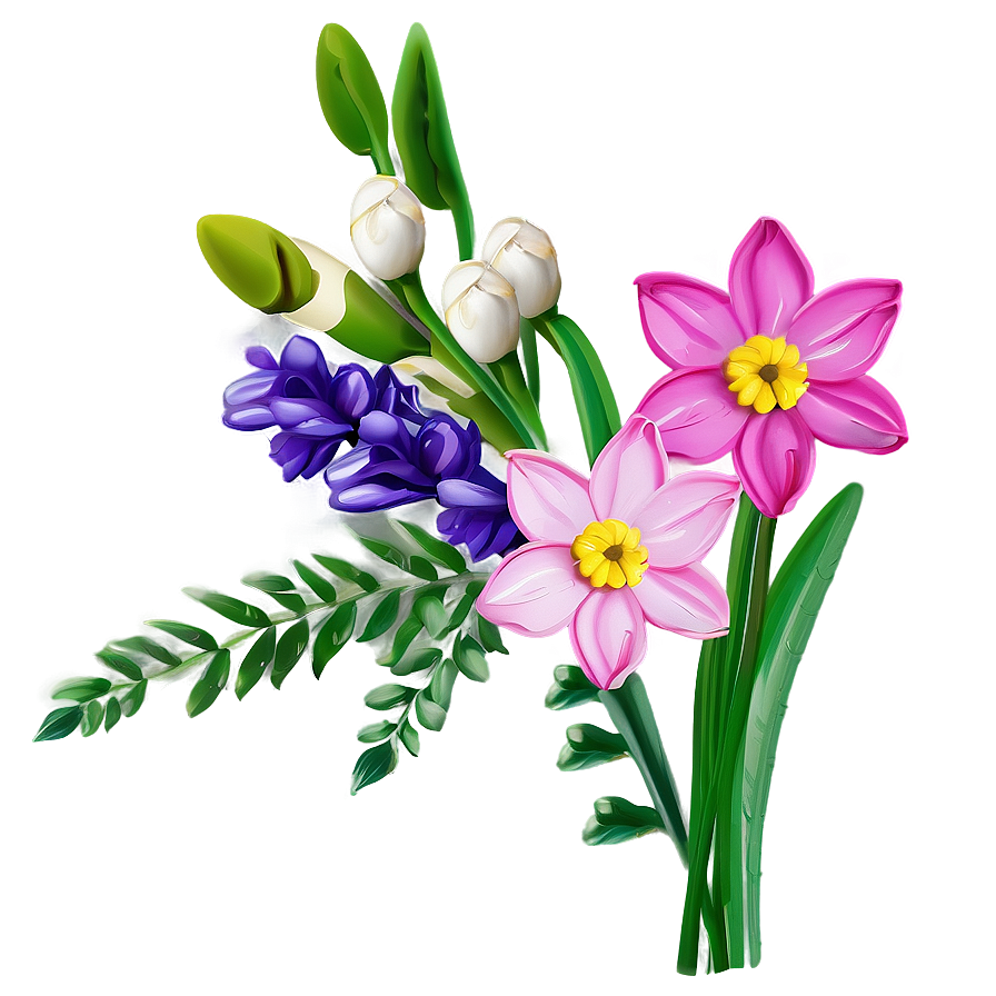 Colorful Spring Blooms Png 06272024 PNG image